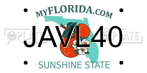 JAVL40 Florida License Plate