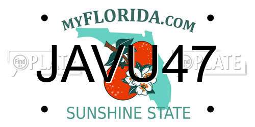JAVU47 Florida License Plate