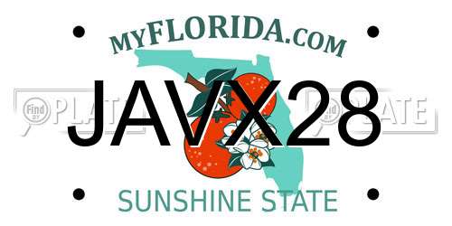 JAVX28 Florida License Plate