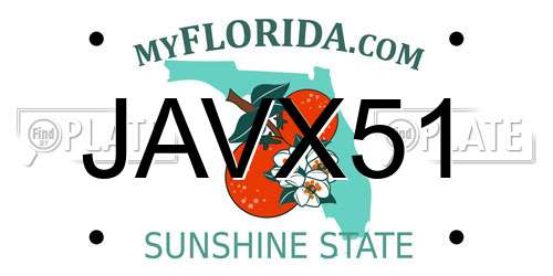 JAVX51 Florida License Plate
