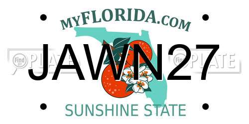 JAWN27 Florida License Plate