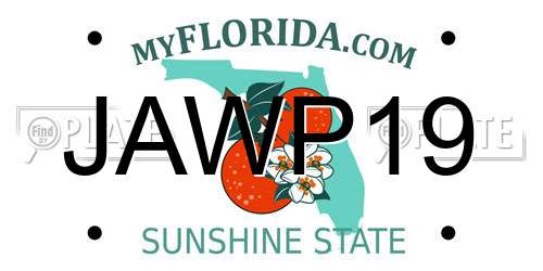 JAWP19 Florida License Plate