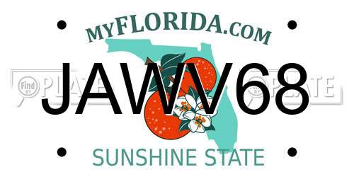 JAWV68 Florida License Plate