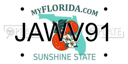 JAWV91 Florida License Plate