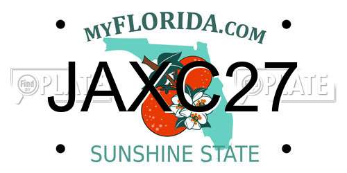 JAXC27 Florida License Plate