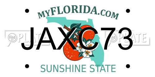 JAXC73 Florida License Plate