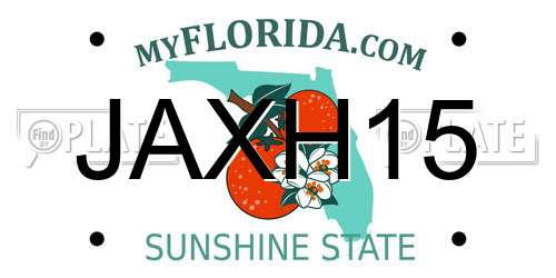 JAXH15 Florida License Plate
