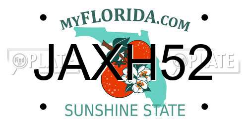 JAXH52 Florida License Plate