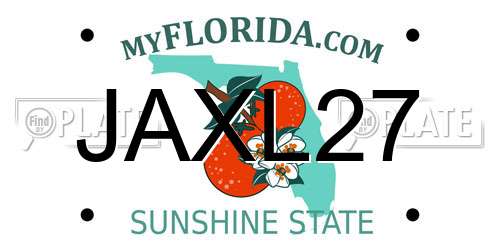 JAXL27 Florida License Plate