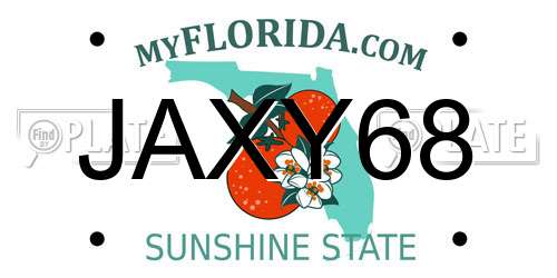 JAXY68 Florida License Plate