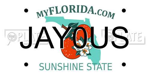 JAY0US Florida License Plate