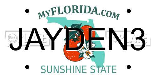 JAYDEN3 Florida License Plate