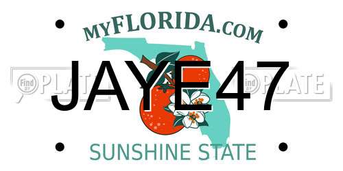 JAYE47 Florida License Plate