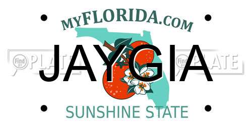 JAYGIA Florida License Plate