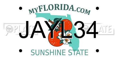 JAYL34 Florida License Plate
