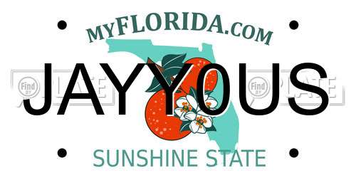 JAYY0US Florida License Plate