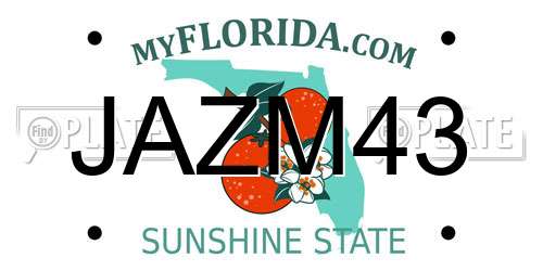 JAZM43 Florida License Plate