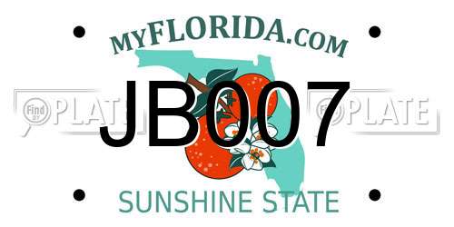 JB007 Florida License Plate