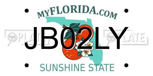 JB02LY Florida License Plate
