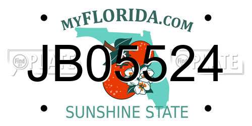 JB05524 Florida License Plate