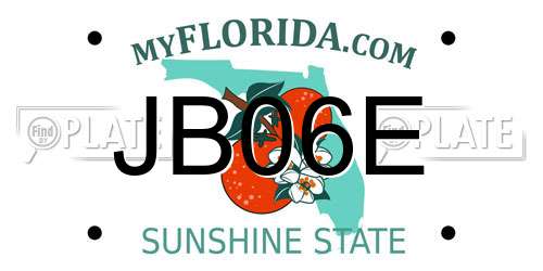 JB06E Florida License Plate