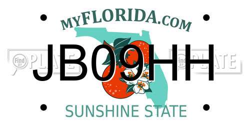 JB09HH Florida License Plate
