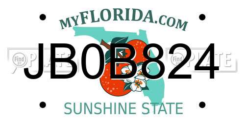 JB0B824 Florida License Plate
