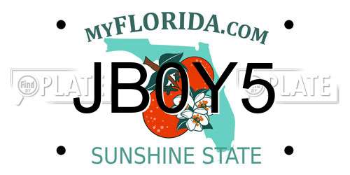 JB0Y5 Florida License Plate