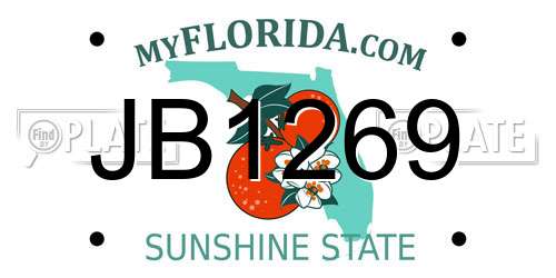 JB1269 Florida License Plate