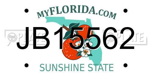 JB15562 Florida License Plate