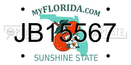 JB15567 Florida License Plate