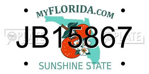 JB15867 Florida License Plate