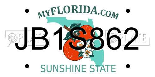 JB1S862 Florida License Plate