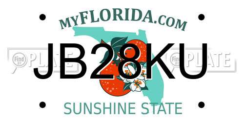 JB28KU Florida License Plate