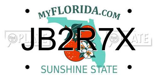 JB2R7X Florida License Plate
