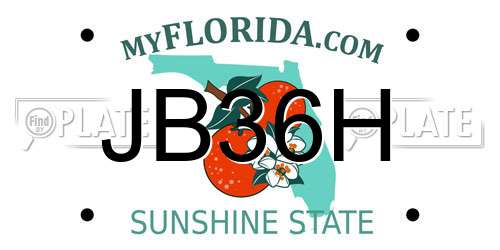 JB36H Florida License Plate