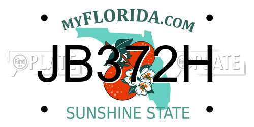 JB372H Florida License Plate
