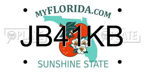 JB41KB Florida License Plate