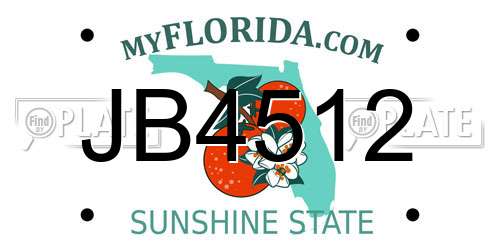 JB4512 Florida License Plate