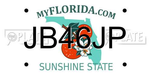 JB46JP Florida License Plate