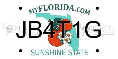 JB4T1G Florida License Plate