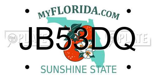 JB53DQ Florida License Plate