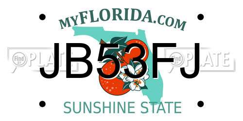 JB53FJ Florida License Plate