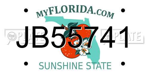 JB55741 Florida License Plate