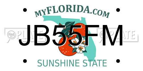 JB55FM Florida License Plate
