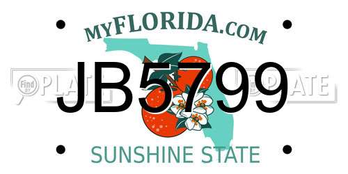 JB5799 Florida License Plate