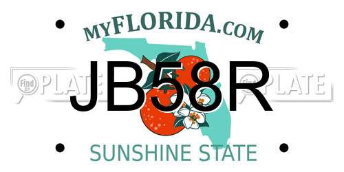 JB58R Florida License Plate