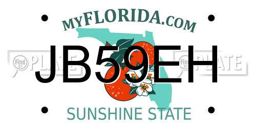 JB59EH Florida License Plate