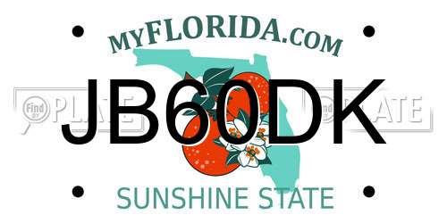 JB60DK Florida License Plate