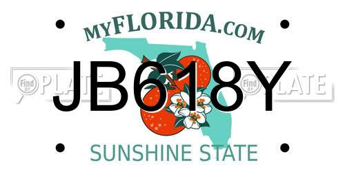 JB618Y Florida License Plate
